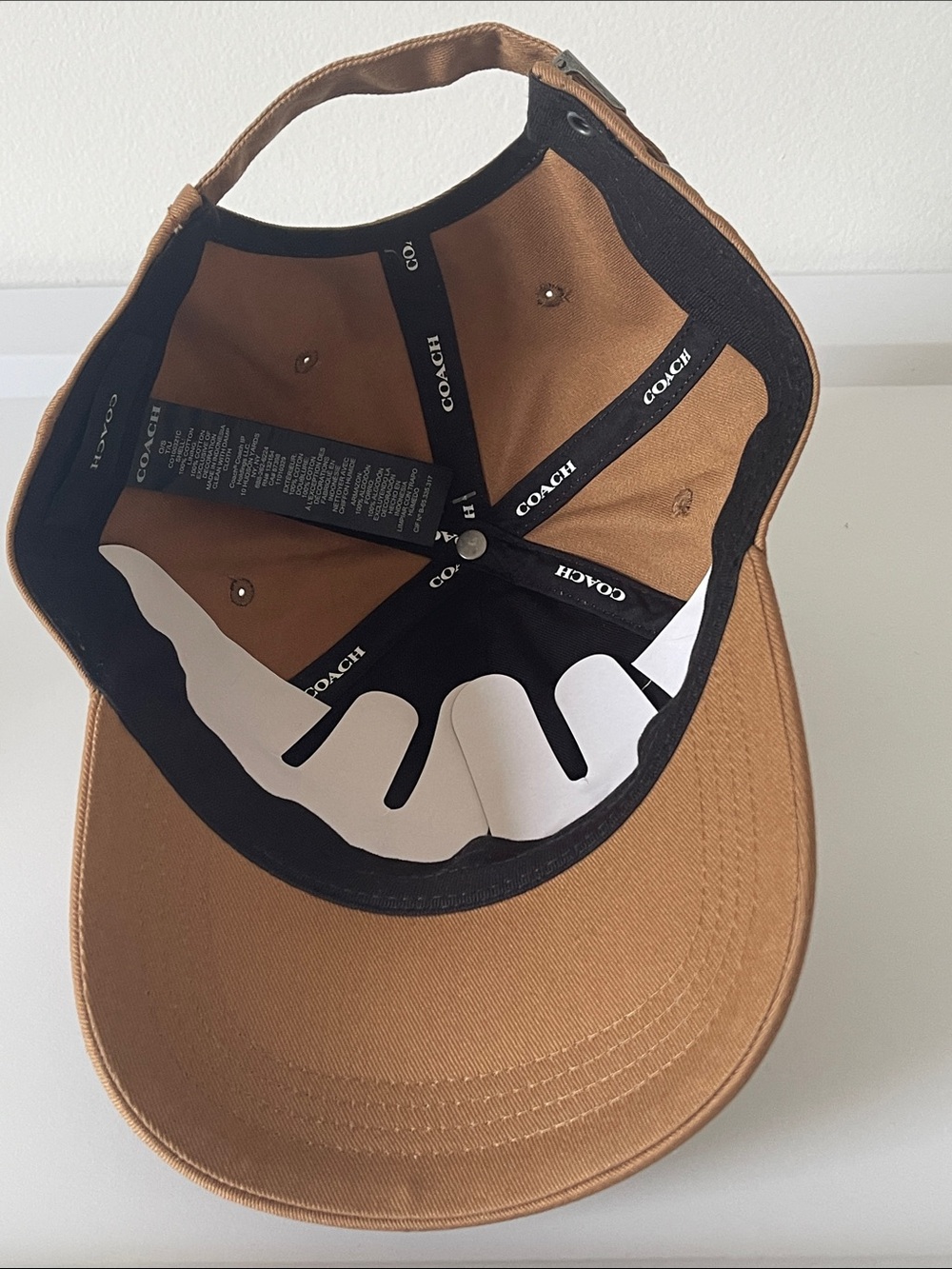 Coach Light Saddle Brown Embroidered Logo Baseball Cap - Picture 4 of 5